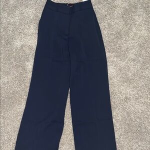 Quince Blue Wide-Leg Trousers High-Waisted